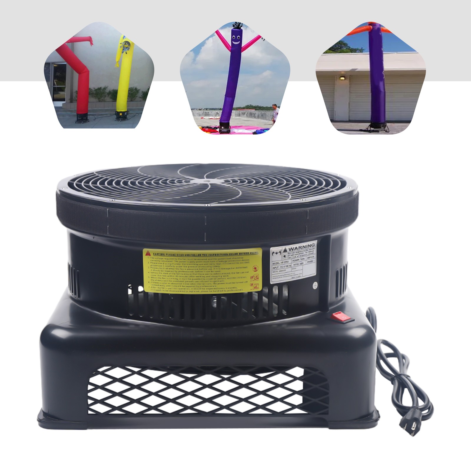 550W Air Blower Fan For Inflatable Wind Dancer Dancing Tube Man Puppet Fly Guy