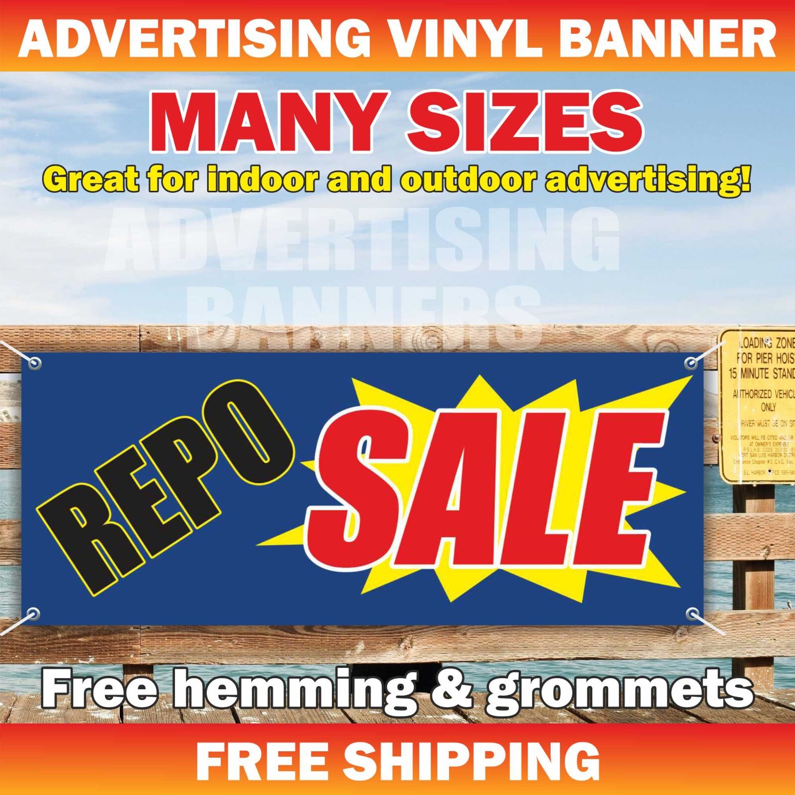 REPO SALE Advertising Banner Vinyl Mesh Sign Flag Big Save Discount Clearance