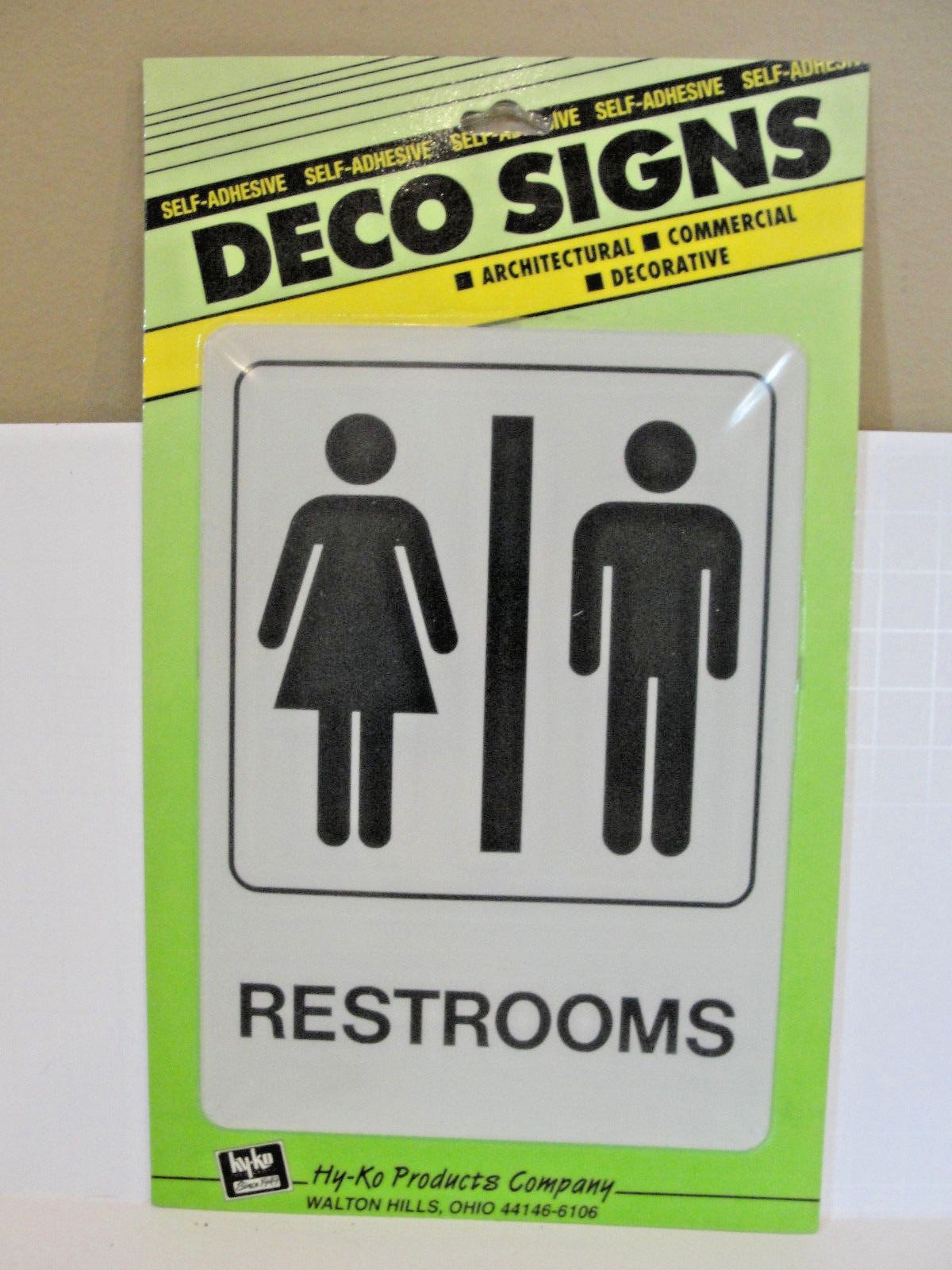 HY KO Products D-23 « Restrooms » Sign 5&Prime; X 7&Prime; – Plastic