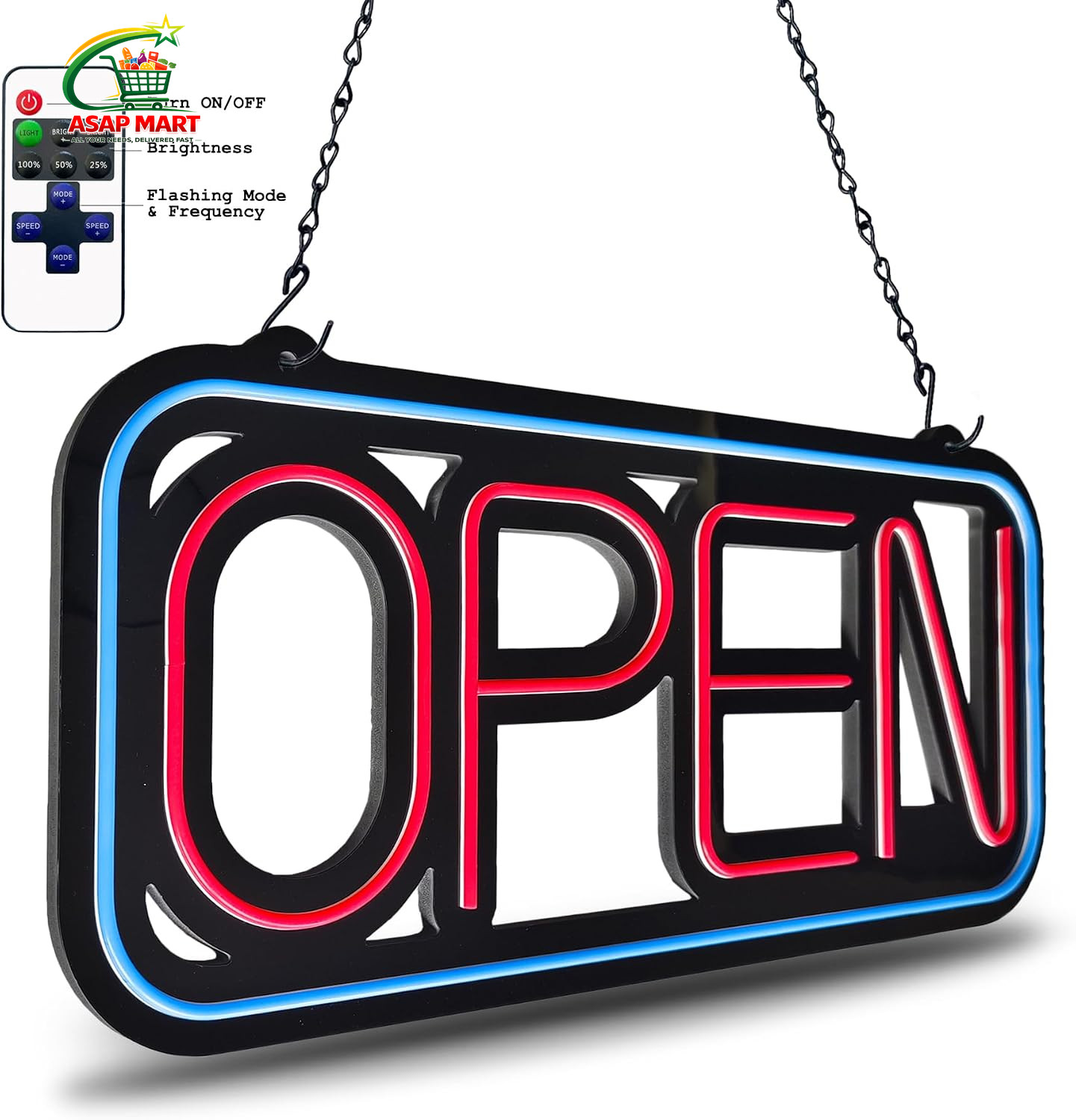 Open Signs for Business,32X16 Inch Large Bright Open Sign Neon Led Lighted,Remot