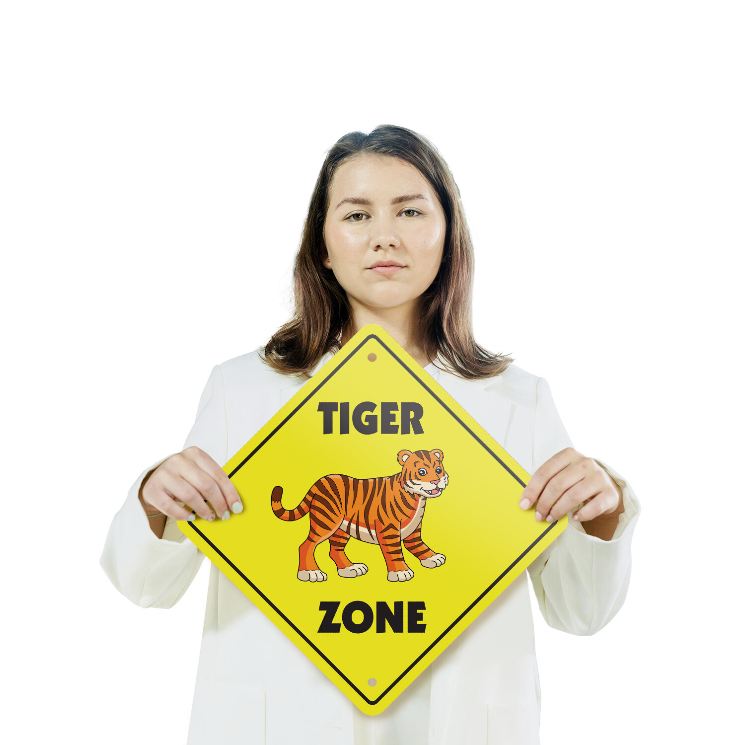 Tiger Plastic Street Sign Crossing Xing Gift Novelty Funny
