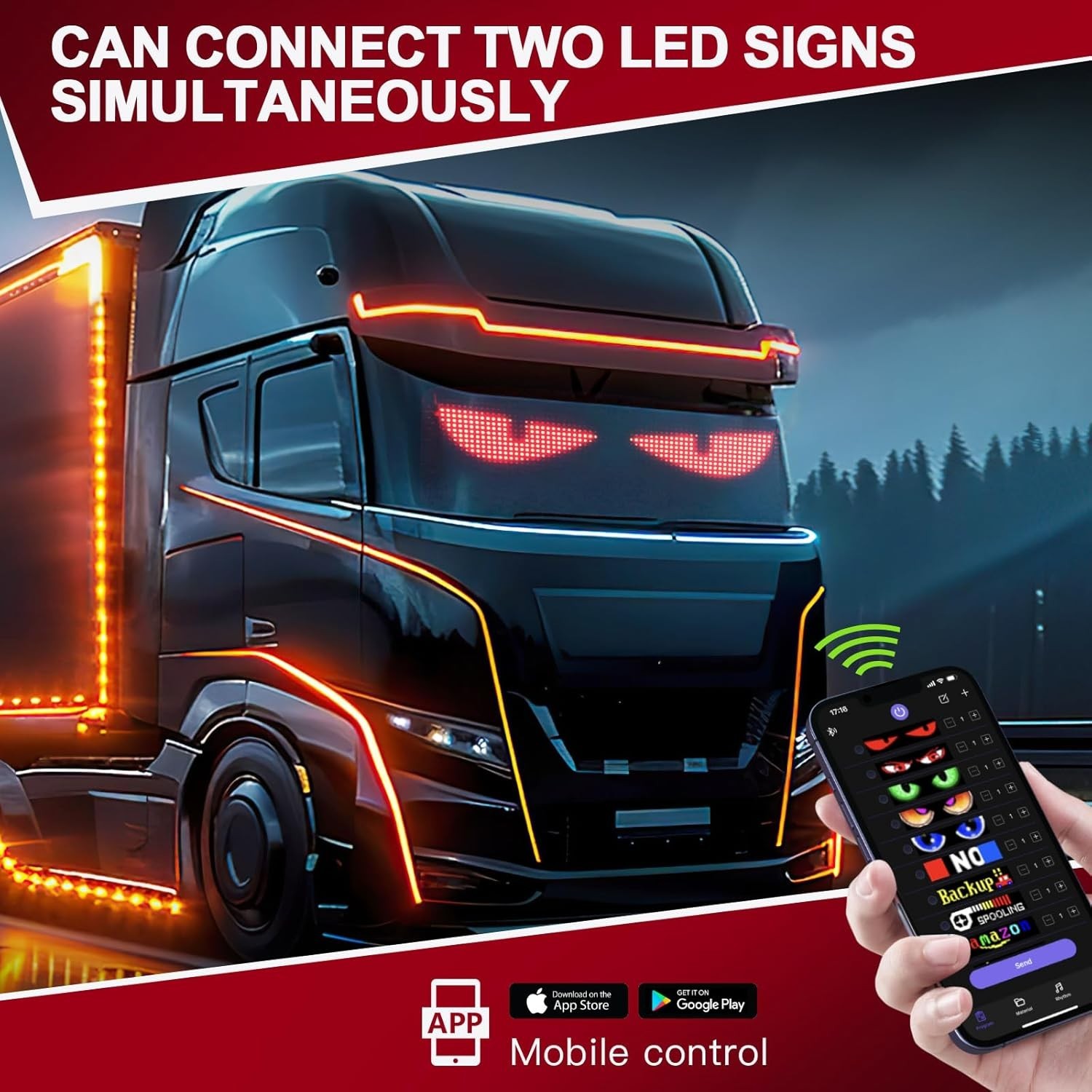 Easy Install 23 »x5 » LED Sign with Customizable App Control for Maximum Impact