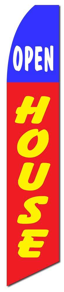 Open House Blue Red Yellow Swooper 12&prime; Flag 15&prime; Pole