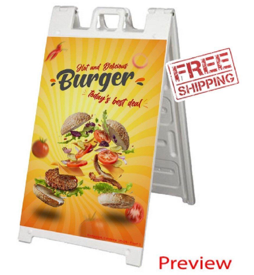 Signicde A-Frame Sidewalk Sign & 2 Plastic Sign Panels 24 »x36 » Custom Printed