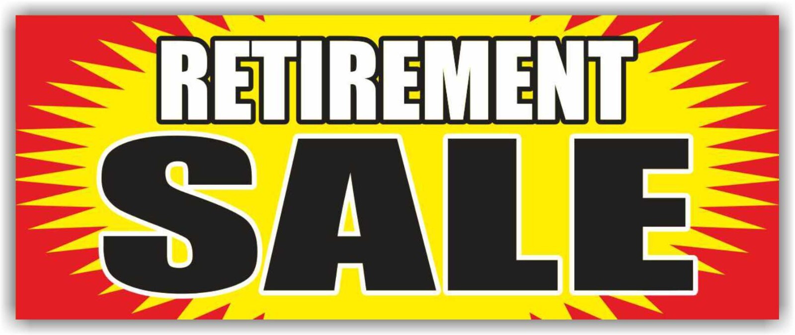 RETIREMENT SALE Advertising Banner Vinyl Mesh Sign Retiring holiday discount fix