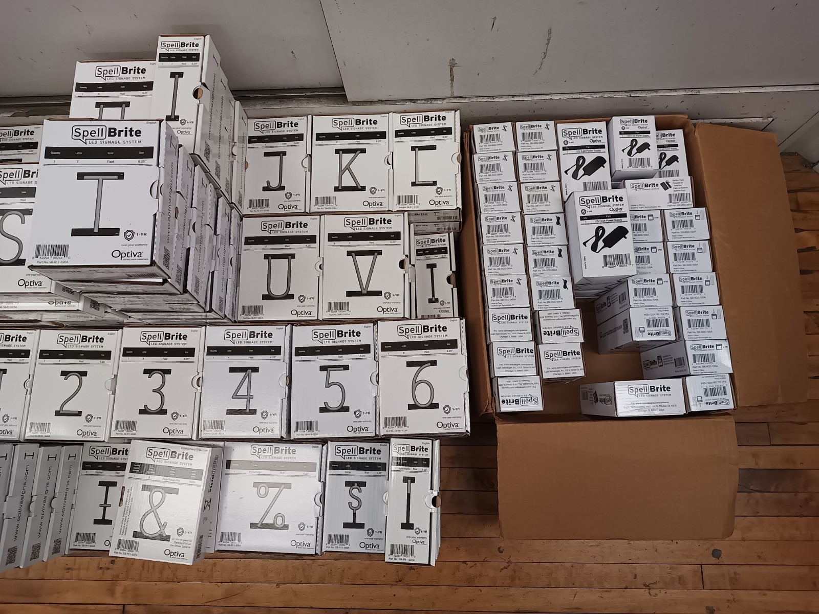 SpellBrite LED Sign HUGE lot of 252 Letters, Numbers, Characters + Accessories