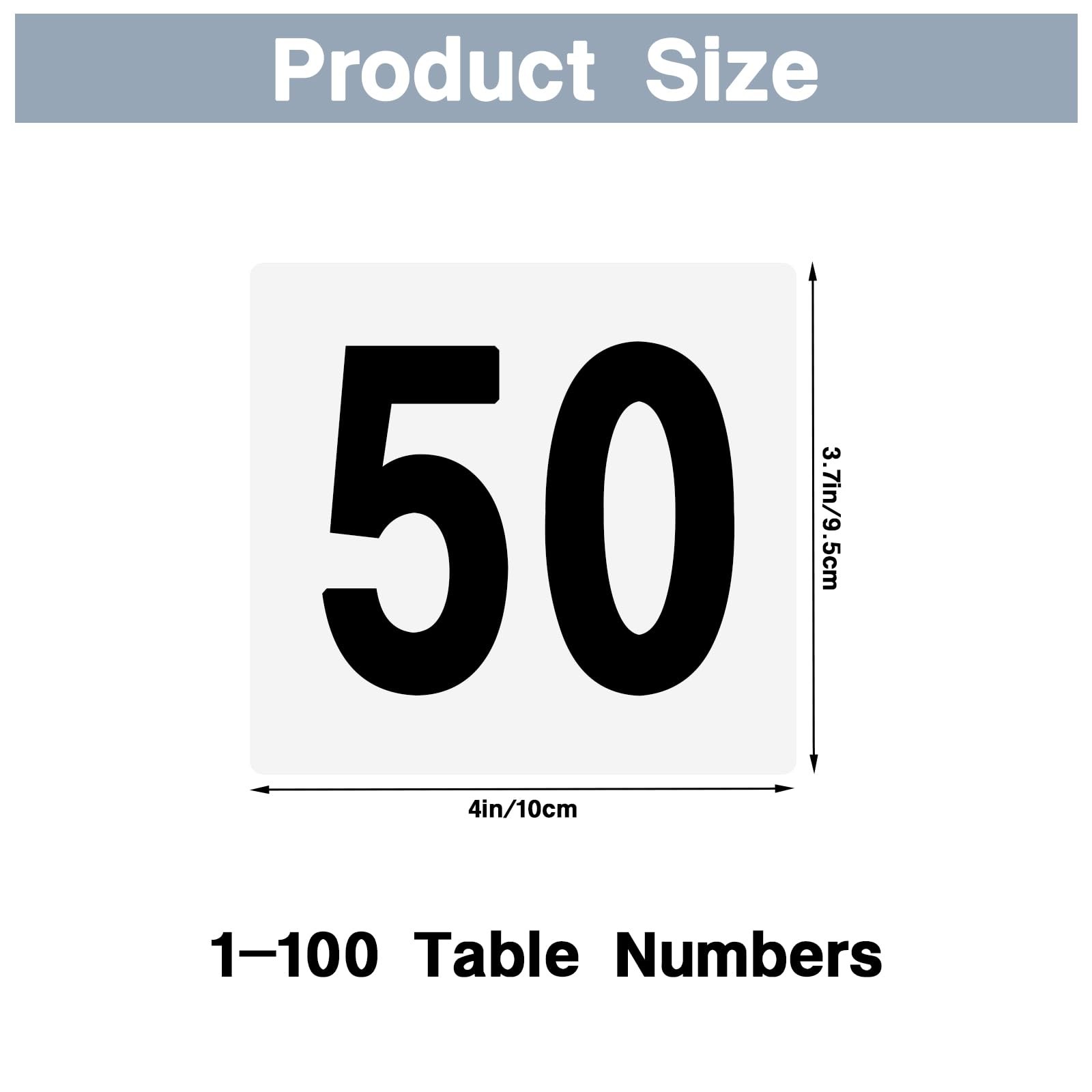100 PCS Plastic Double Sided Table Number Cards 1100 Signs Wedding Event