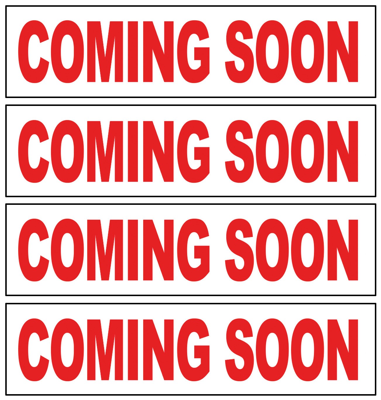 4 Pack 6×24 Inch COMING SOON Real Estate Rider Corrugated Sign wrb