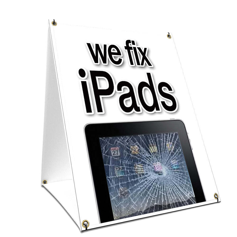 We Fix Ipads Yard Sign & Stake outdoor plastic coroplast window
