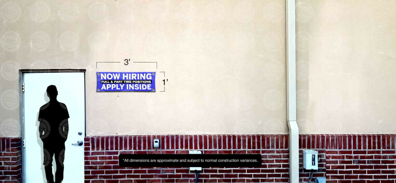 NOW HIRING APPLY INSIDE Banner Now Open Jobs Poster Business Display Employment