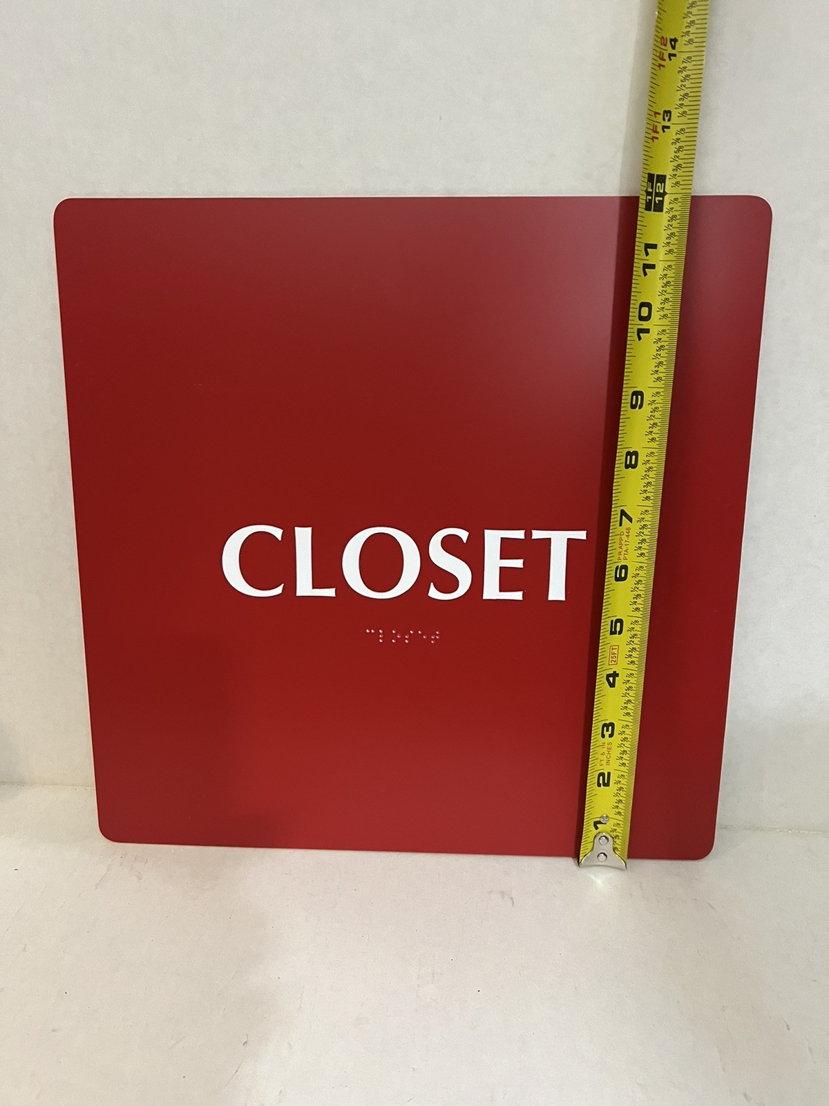 12&Prime; X12&Prime; CLOSET Sign – ADA Compliant 2 Braille Text Acrylic Sign