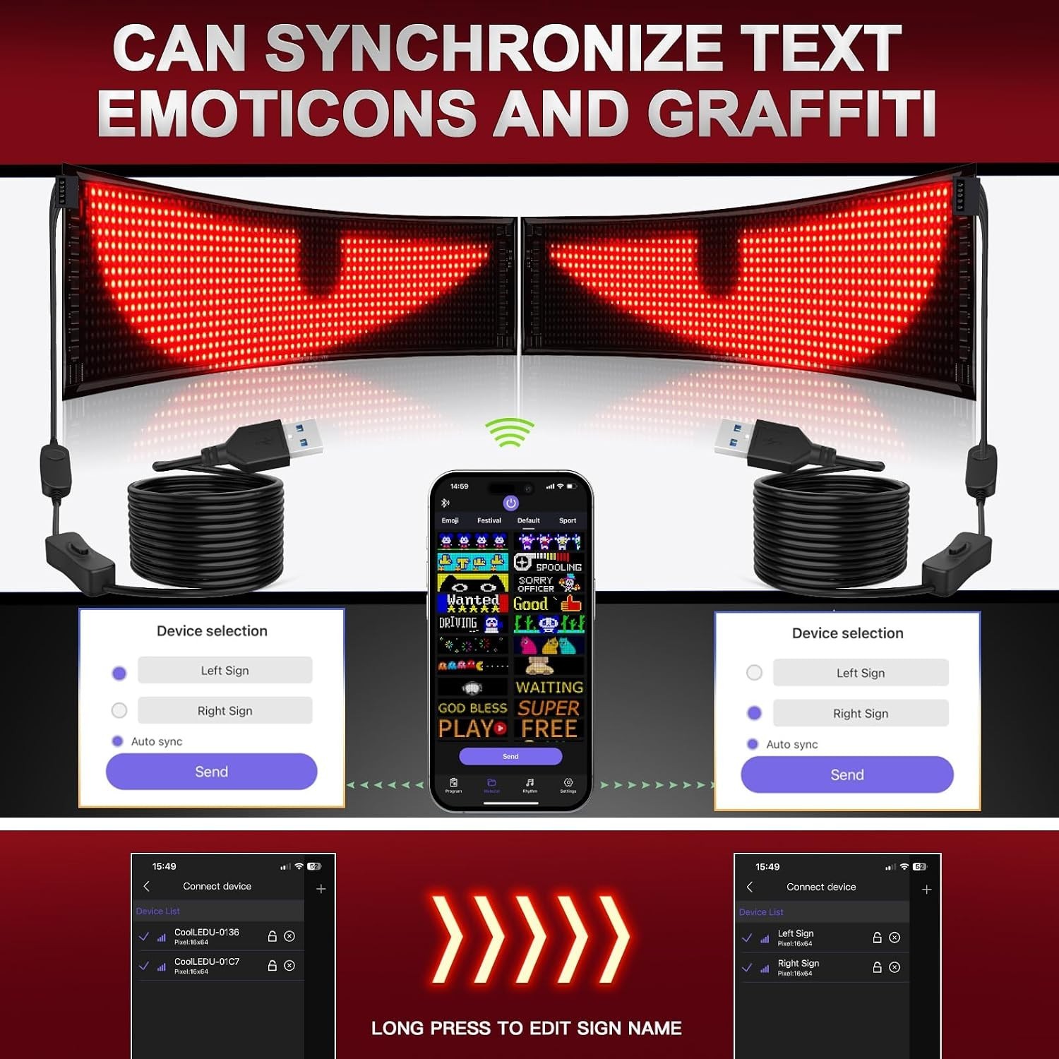 Easy Install 23 »x5 » LED Sign with Customizable App Control for Maximum Impact