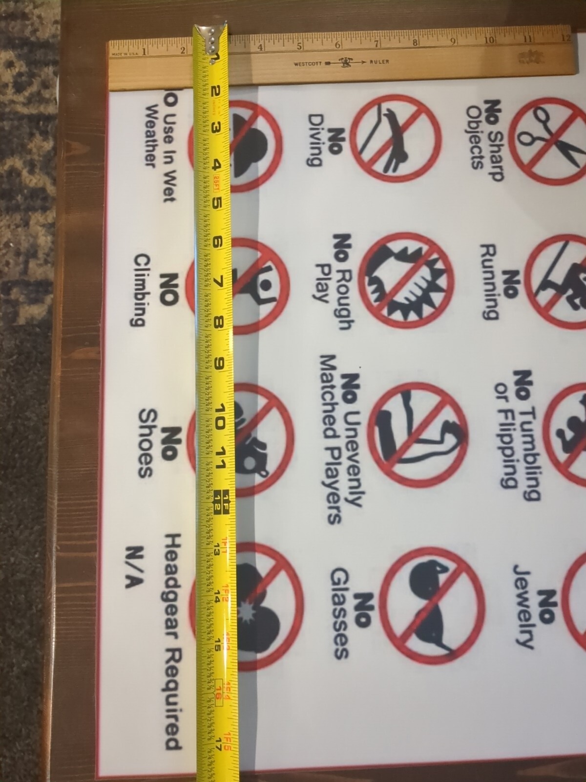 Vinyl Sign inflatables bounce house Safety Rules patch 17.5&Prime;x15.5 Factory 2nds
