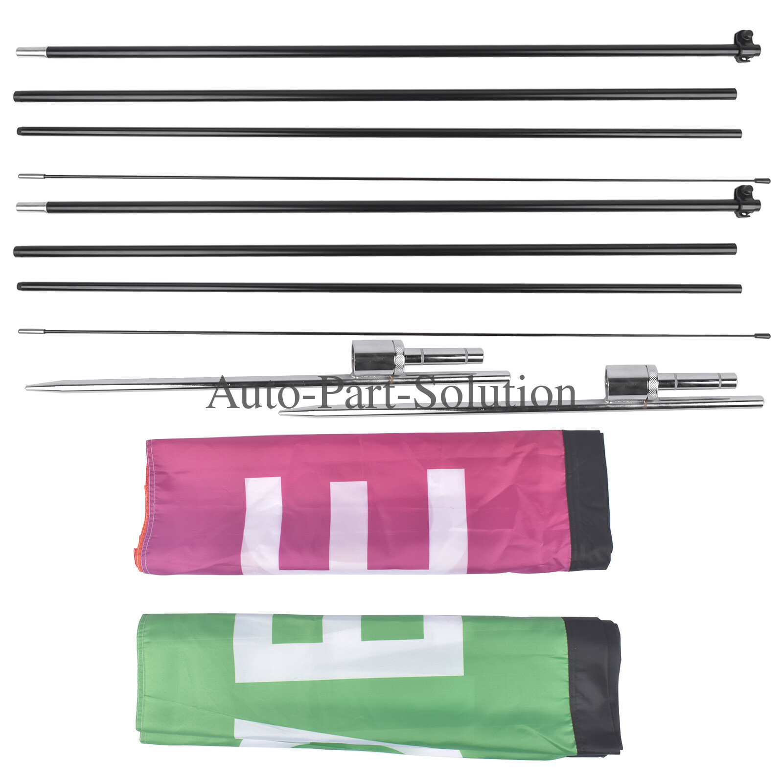 2/3/4-Piece Advertising Flagpole Stand Open Feather Flags with Pole Kit