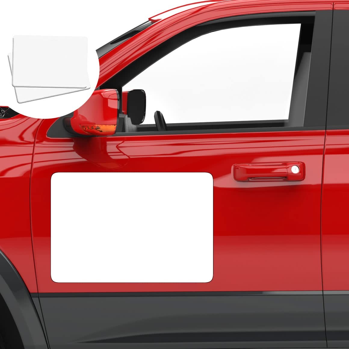 Set of 2 – Blank Car Door Magnet Sticker, Rounded Corners Magnetic Vehicle Si…