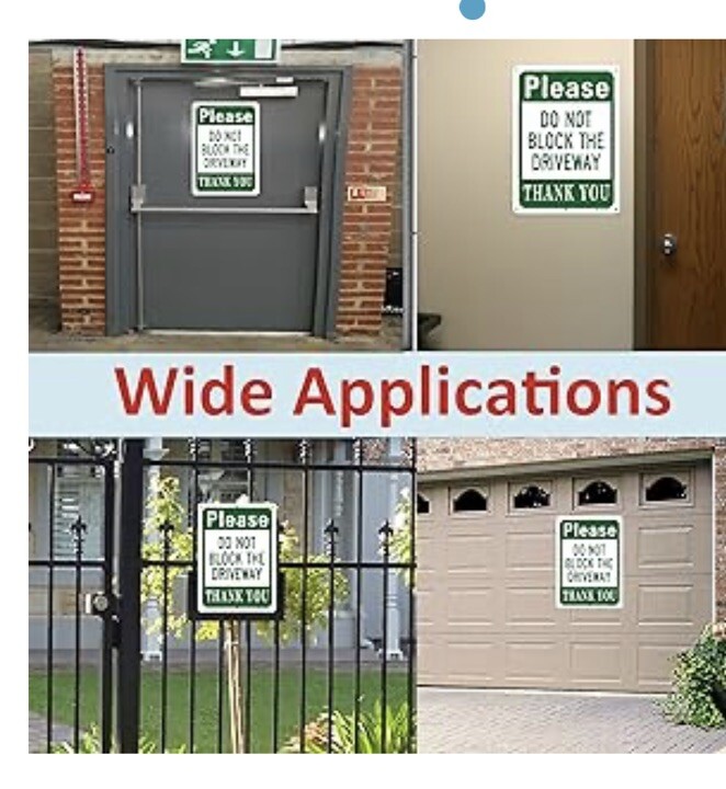 Please Do Not Block The Driveway 40 Rust Free Aluminum 7×10 Inches 2-Pack