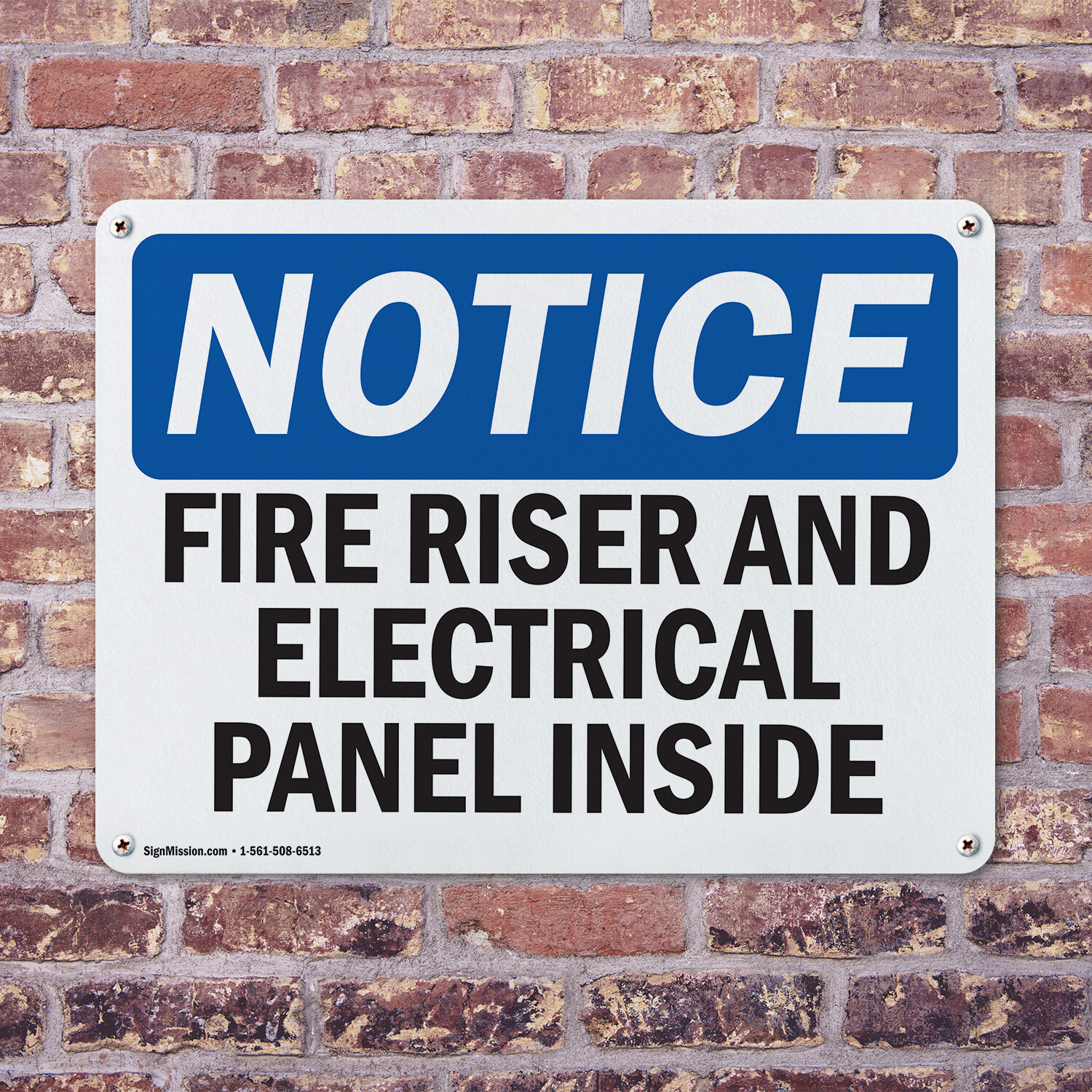(2 Pack) Fire Riser And Electrical Panel Inside OSHA Notice Sign Decal Metal