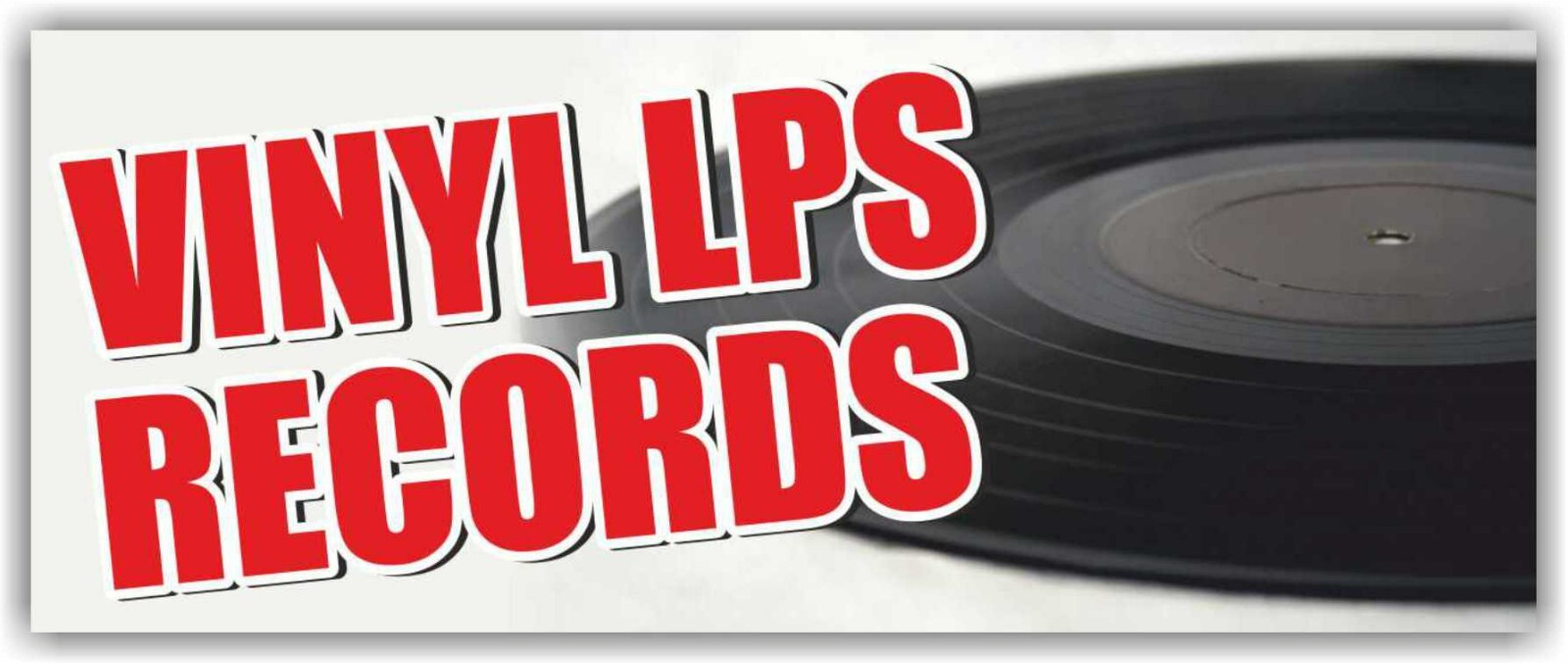 VINYL LPS Records Advertising Banner Vinyl Mesh Sign COLLECTIBLE ANTIQUE SHOP