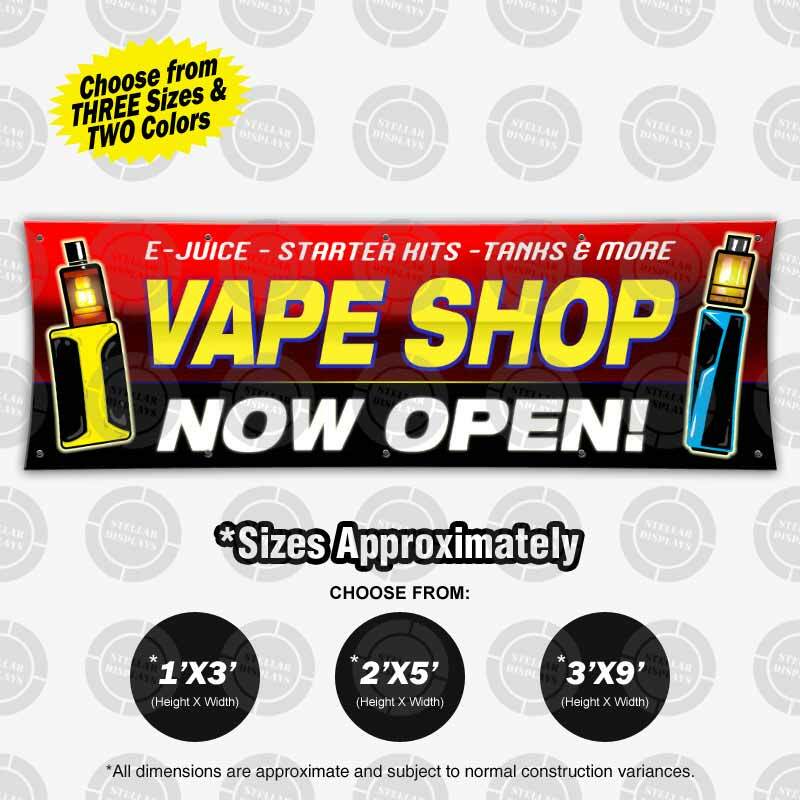 VAPE SHOP Now Open Sign Banner Colorful Display Indoor Outdoor Vinyl Hang Poster