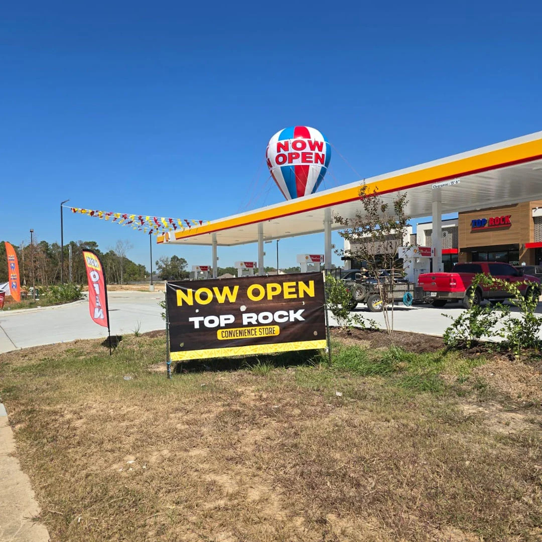 22ft Tall Now Open Advertising Roof Top Balloon