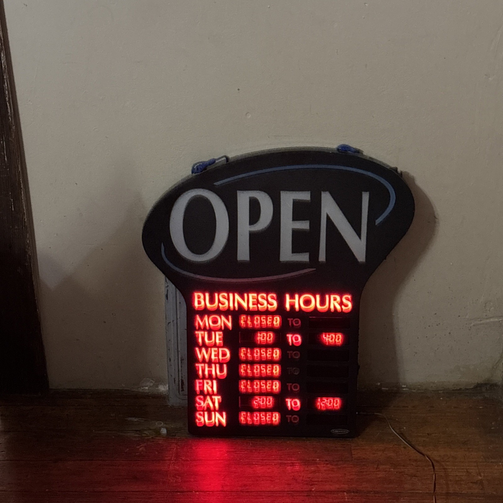 OPEN sign LED with our displayed