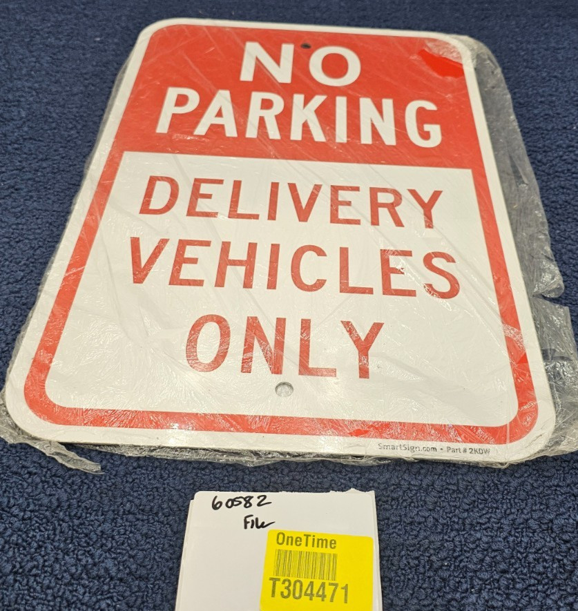 SmartSign 2KDW 12&Prime; x 18&Prime; No Parking Delivery Vehicles Only Sign Aluminum