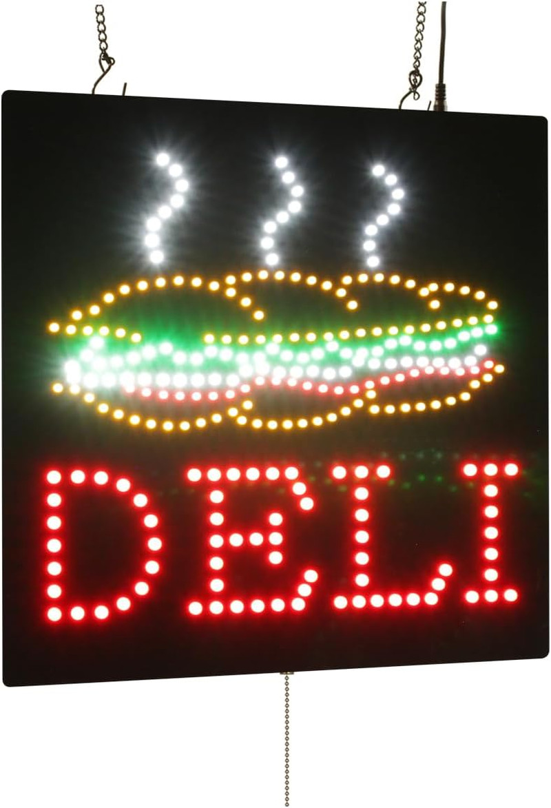 Vibrant LED Neon Deli Sign – 16&Prime;x16&Prime; Grand Opening Display Board