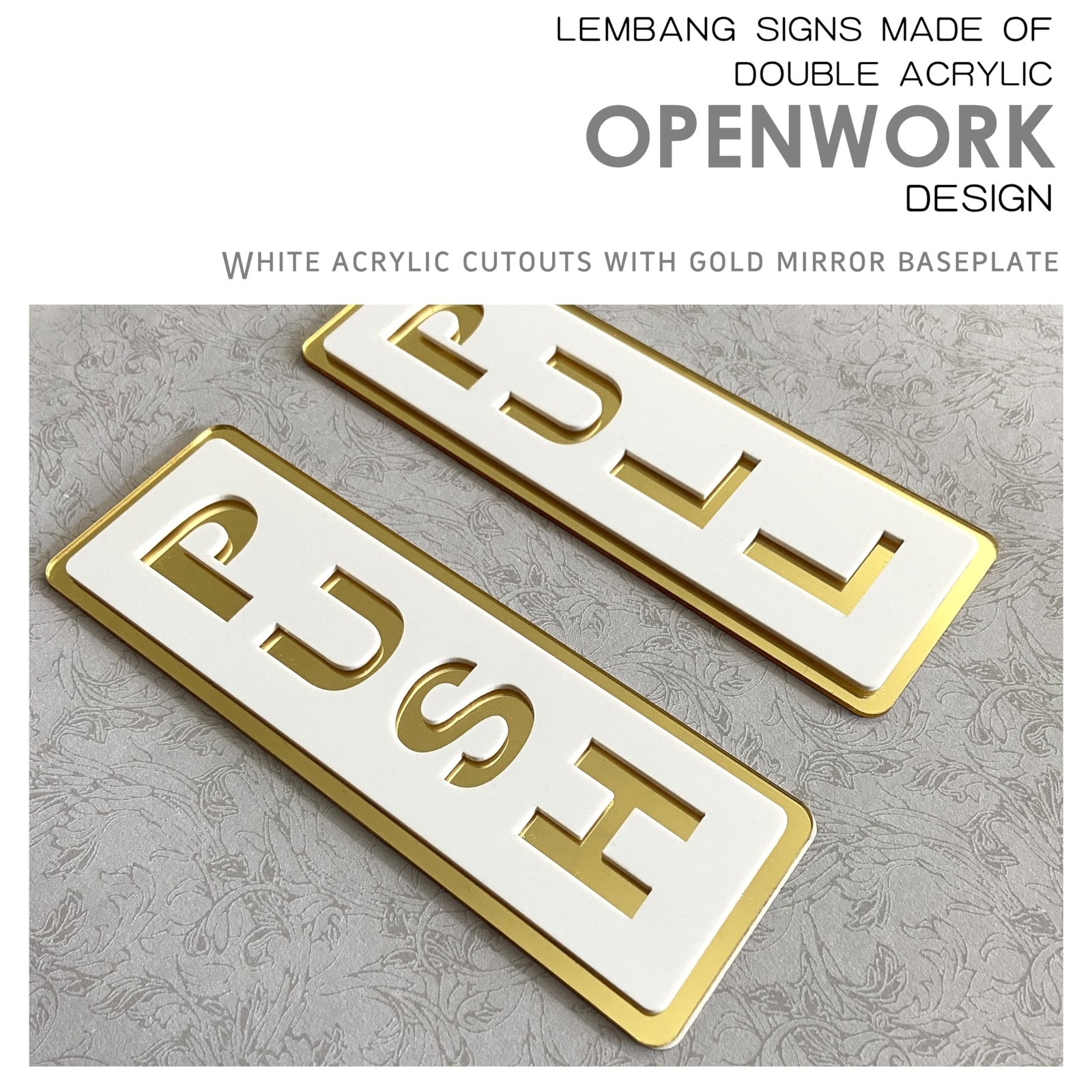 LEMBANG Push Pull Door Sign, Vertical,Double Layer Acrylic,Three-dimensional,…
