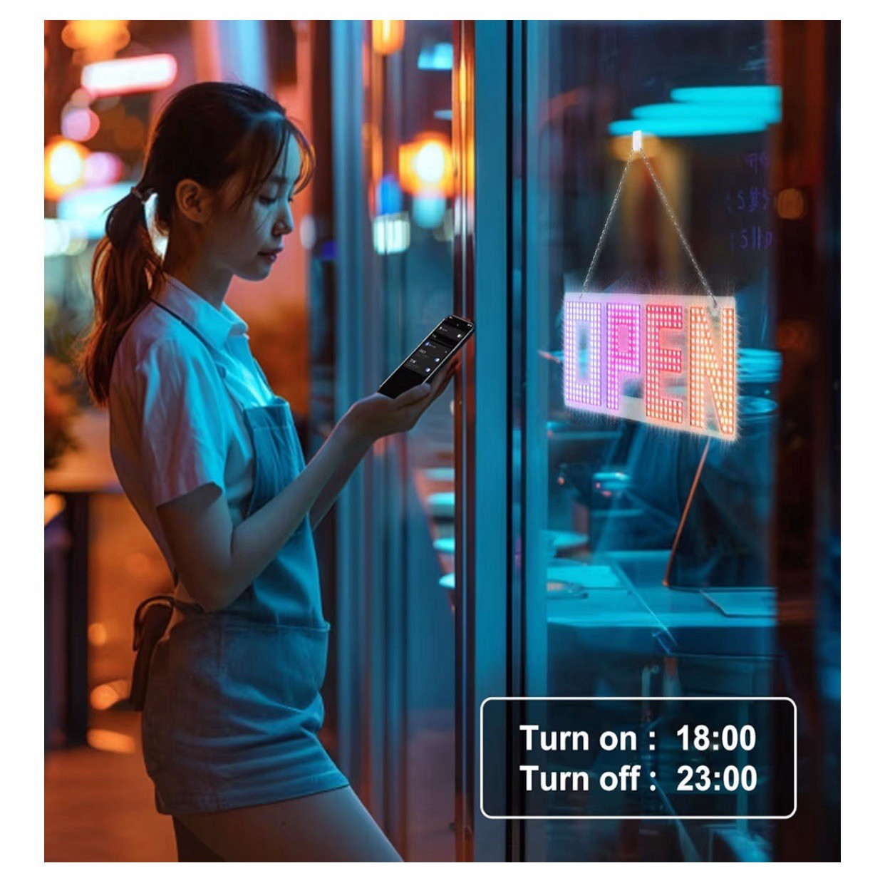 Open Sign for Business 15 X 5 Smart LED Open Signs with APP