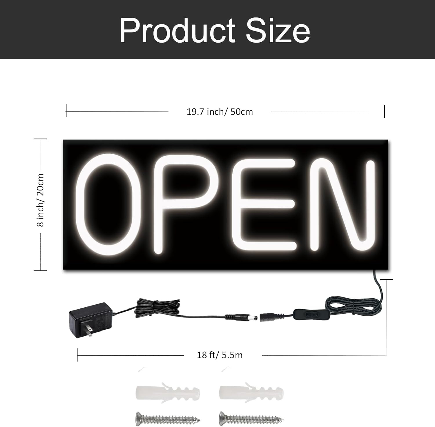 Large Outdoor Waterproof Open Sign LED, LED Open Signs for Business, Ultra Brigh