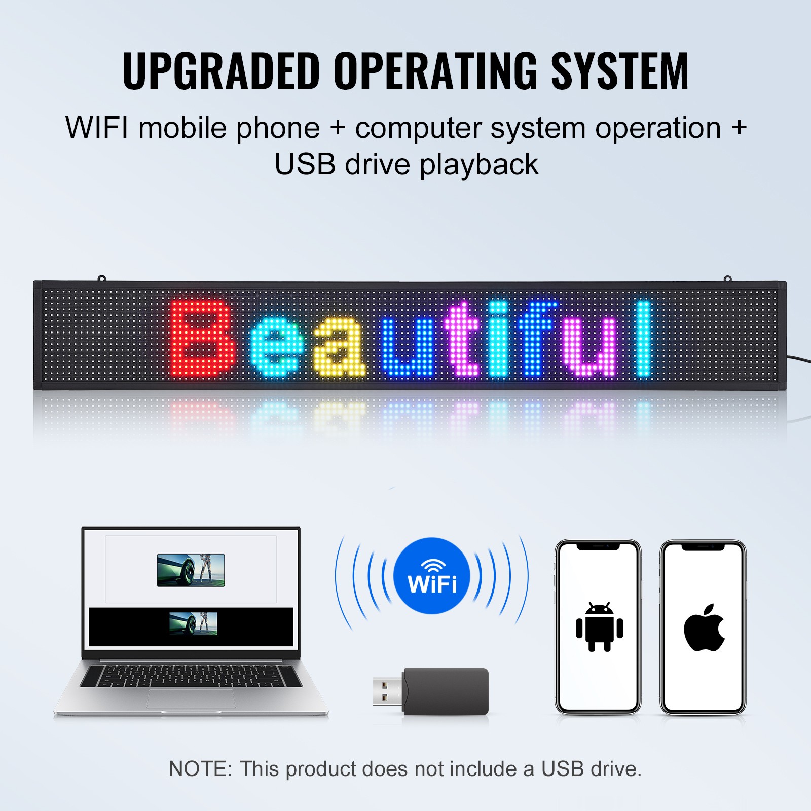 Uimoso 52&Prime;x8&Prime; Programmable LED Sign Scrolling Display Board P10 Full Color