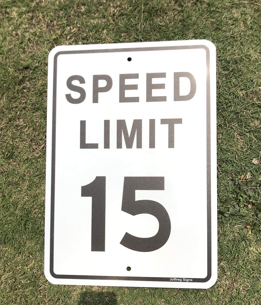 2 PCS Speed Limit 15 MPH Sign 17×12 Inch Reflective Aluminum Weatherproof