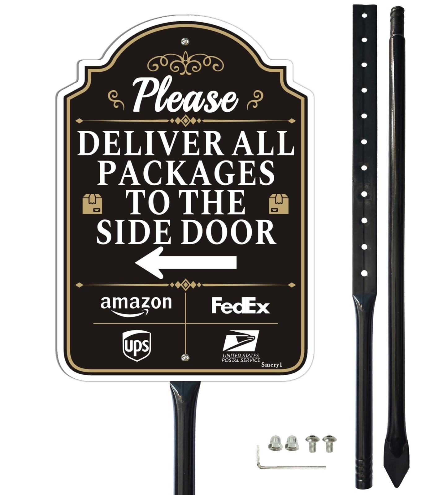 12×8 Delivery Sign with Arrow – Rust-Free Aluminum, Weatherproof, Lawn Stake Inc