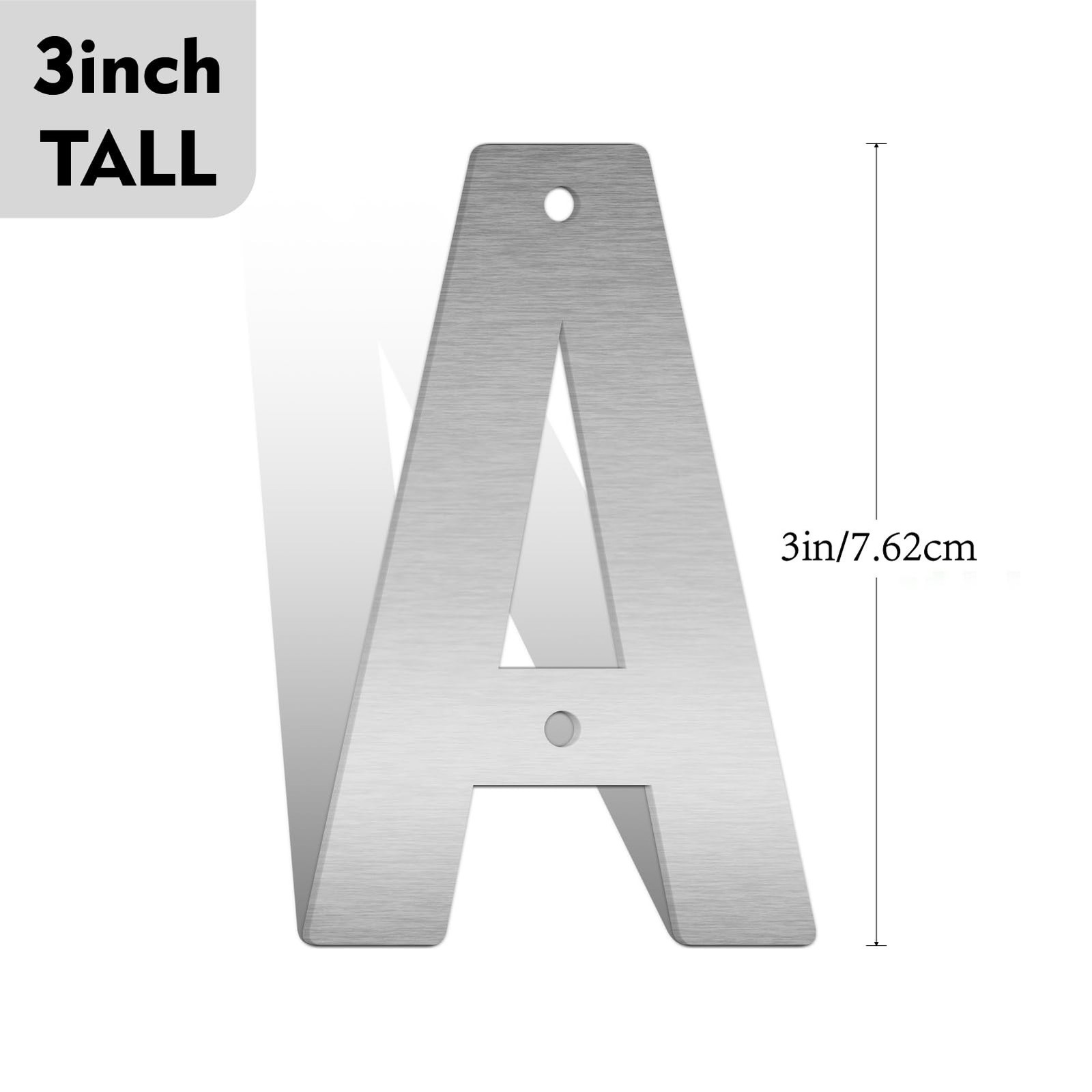 3 Inch Stainless Steel Metal Floating Address Numbers, Silver Metal House Let…