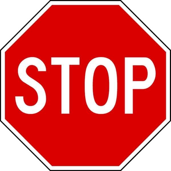 Lyle R1-1-36Ha Stop Sign, 36&Prime; W, 36&Prime; H, Aluminum, Red