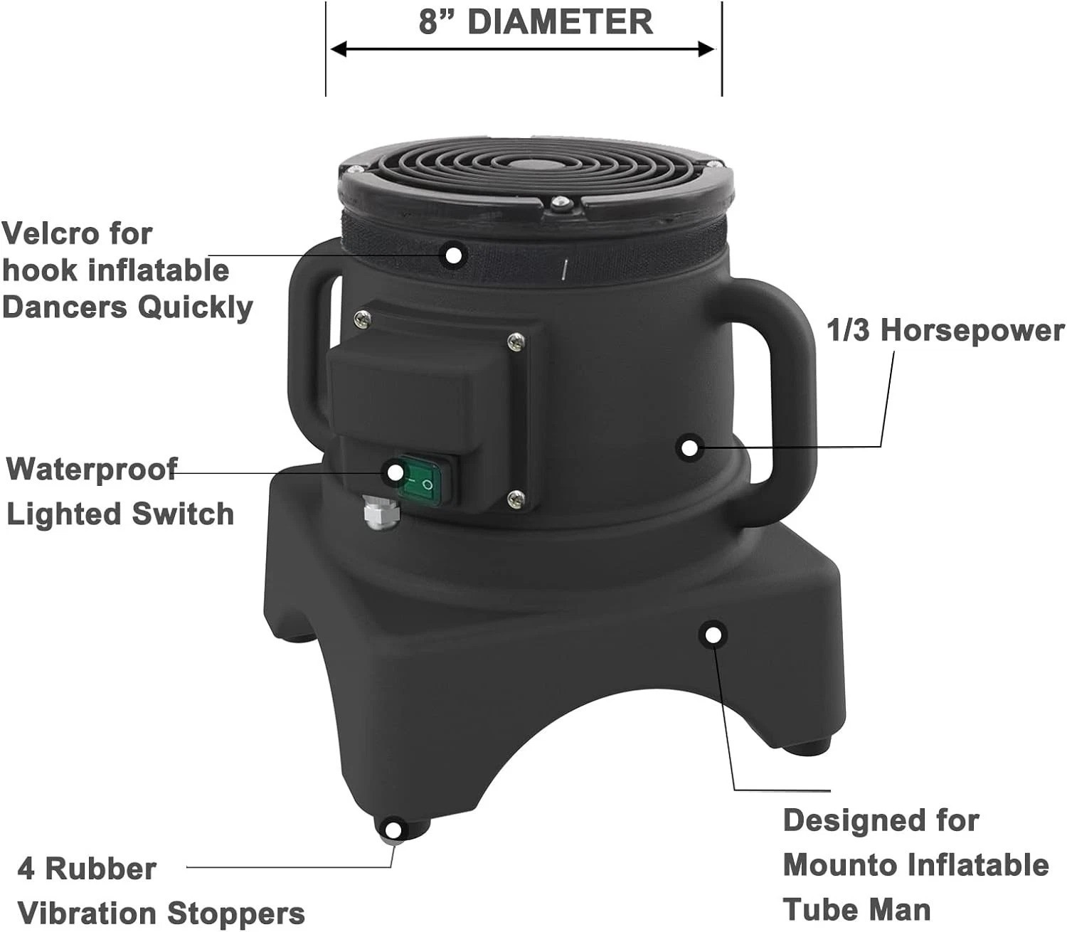 8FT Fly Puppet Dancer with 1/3hp Blower Complete Set RED
