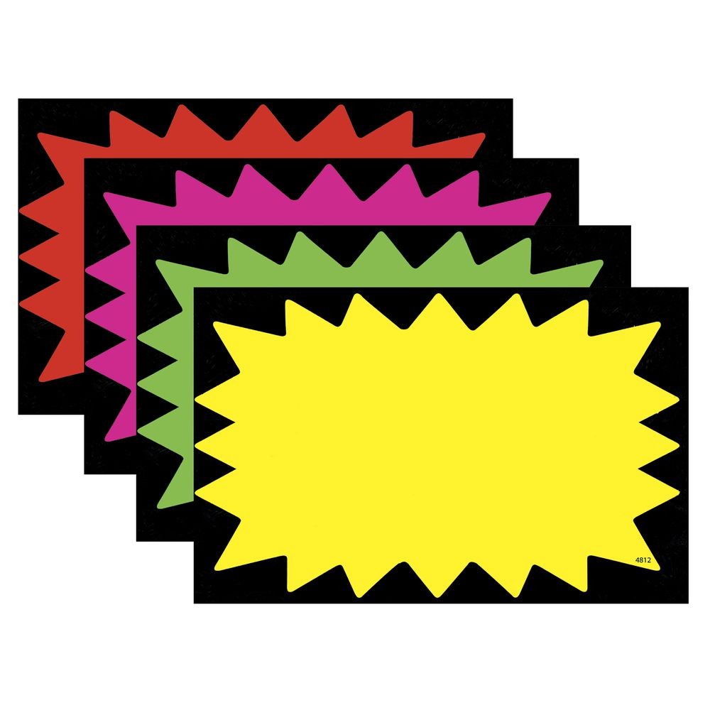 Ready Flow Blank Fluorescent Laser Cards Black Edge – 11&Prime;L x 7&Prime;H