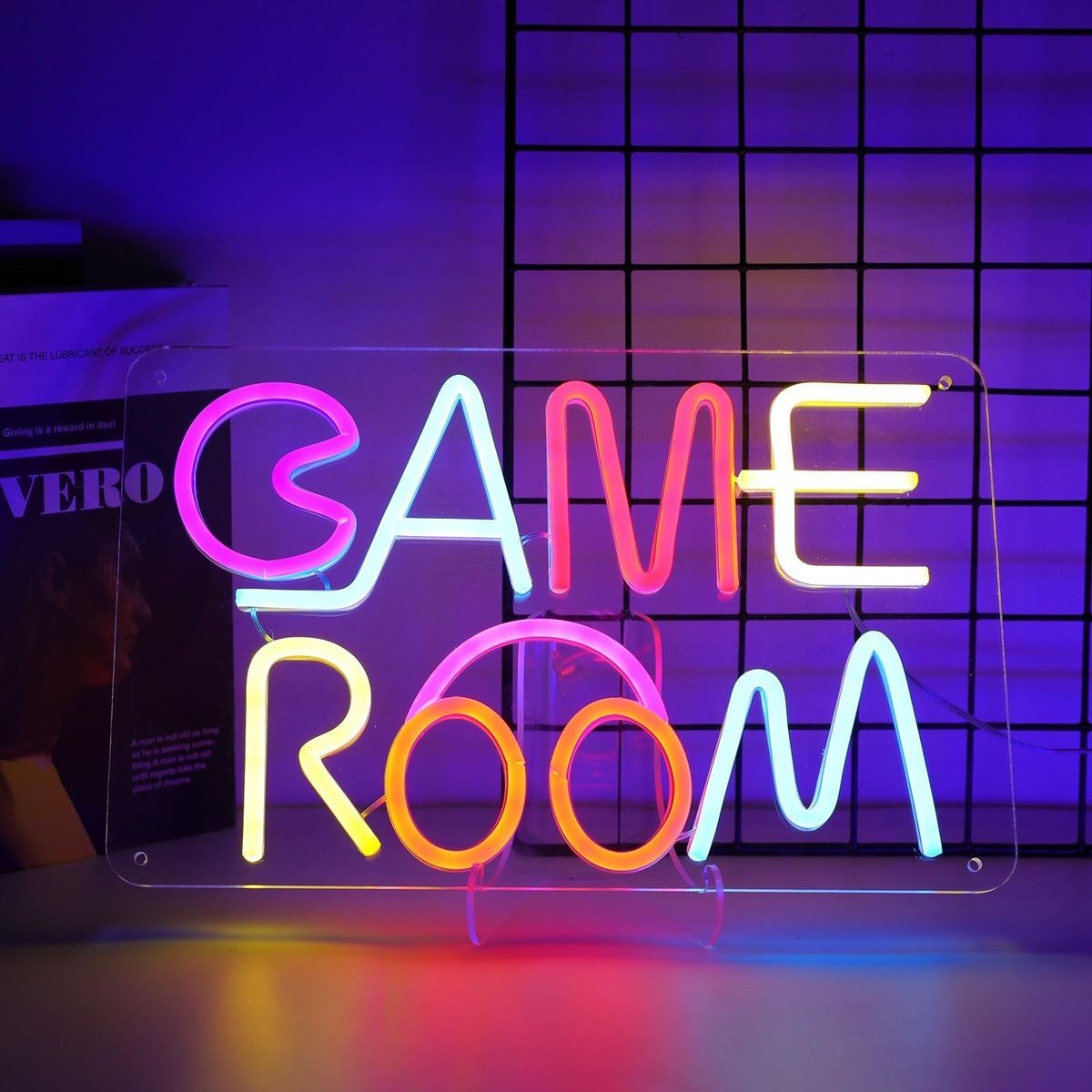 Game Room Neon Sign – LED Gamer Wall Decor for Video Game Room, Bedroom, Mancave