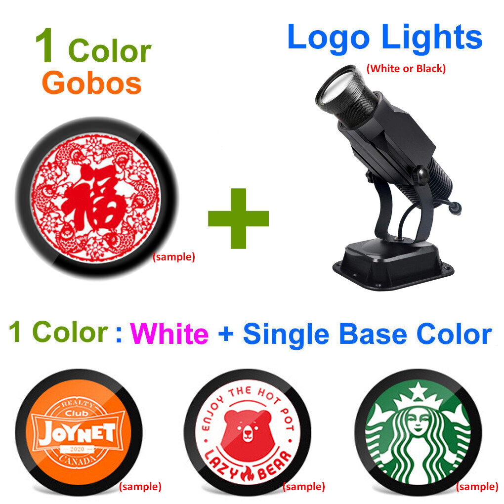 15W Indoor Outdoor LED Logo Gobo Projector Light w/ Customize Static Glass Gobo