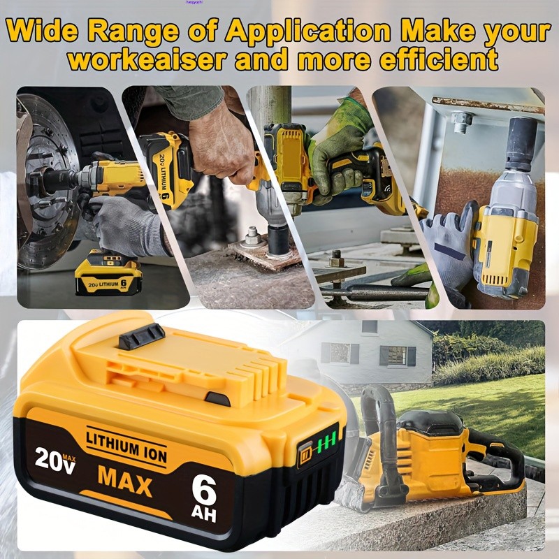 20V 20 Volt Max 6.0AH Lithium Ion Battery For DeWalt DCB206-2 DCB205-2 DCB200-2
