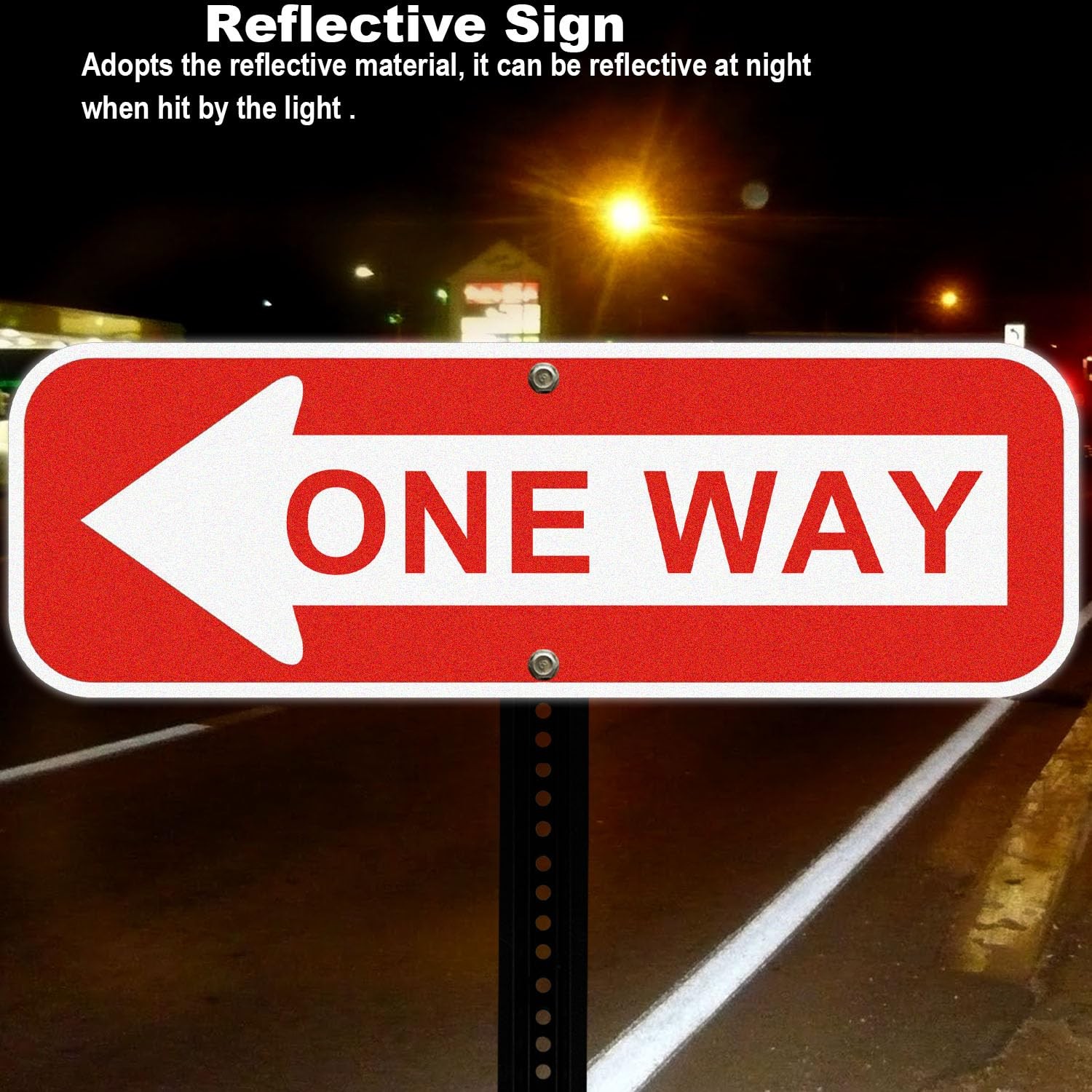 2 Pack One Way Sign with Arrow 18×6 inch Left Right Reflective Aluminum