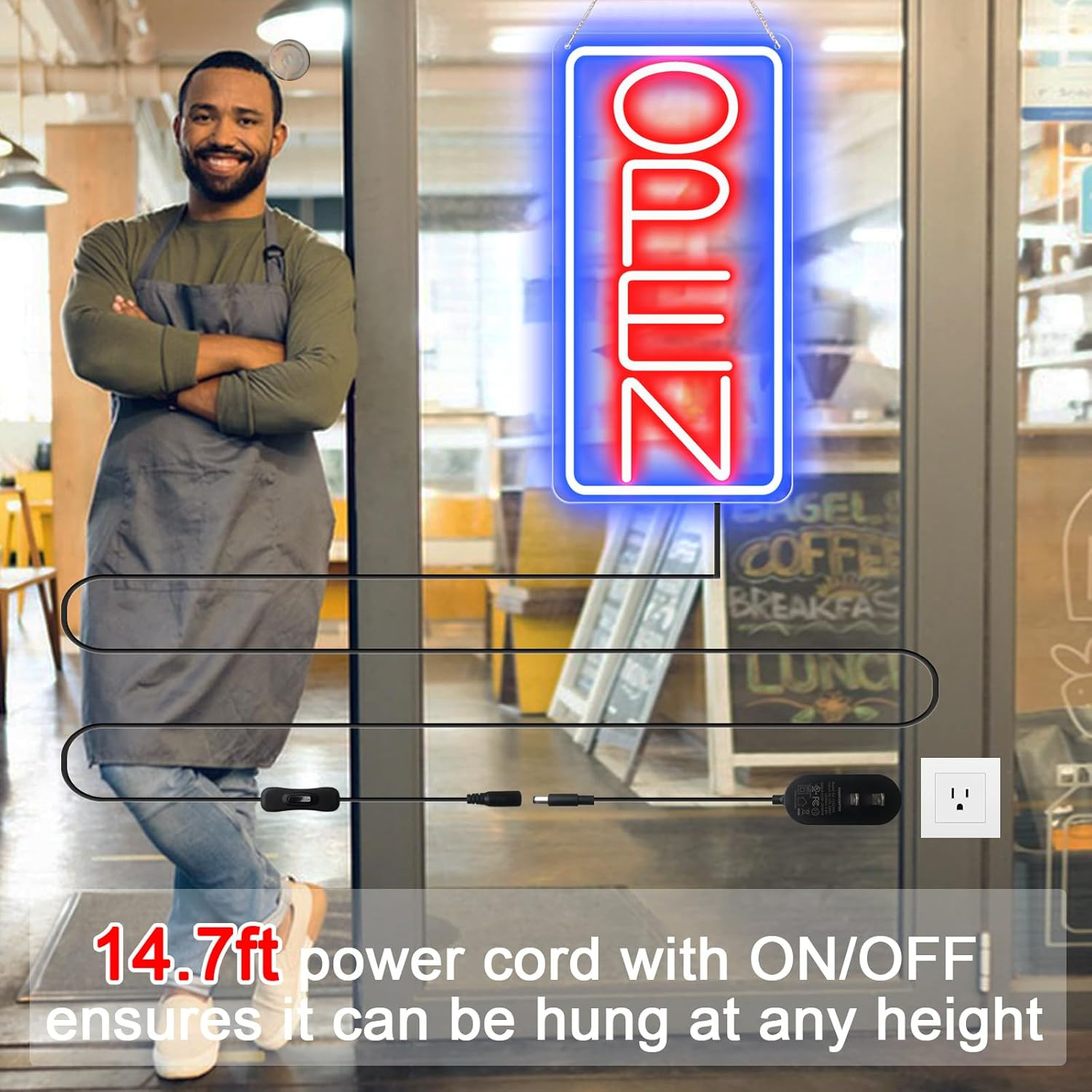 22&Prime; X 11&Prime; Led Neon Open Signs for Business 12V/2A Ultra Bright Led Neon Open Sig