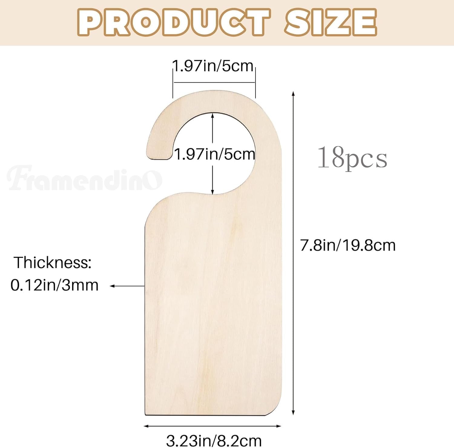 , 18 Pack Unfinished Wood Door Sign Blank Wooden Hanger Plaque DIY Craft Proj…