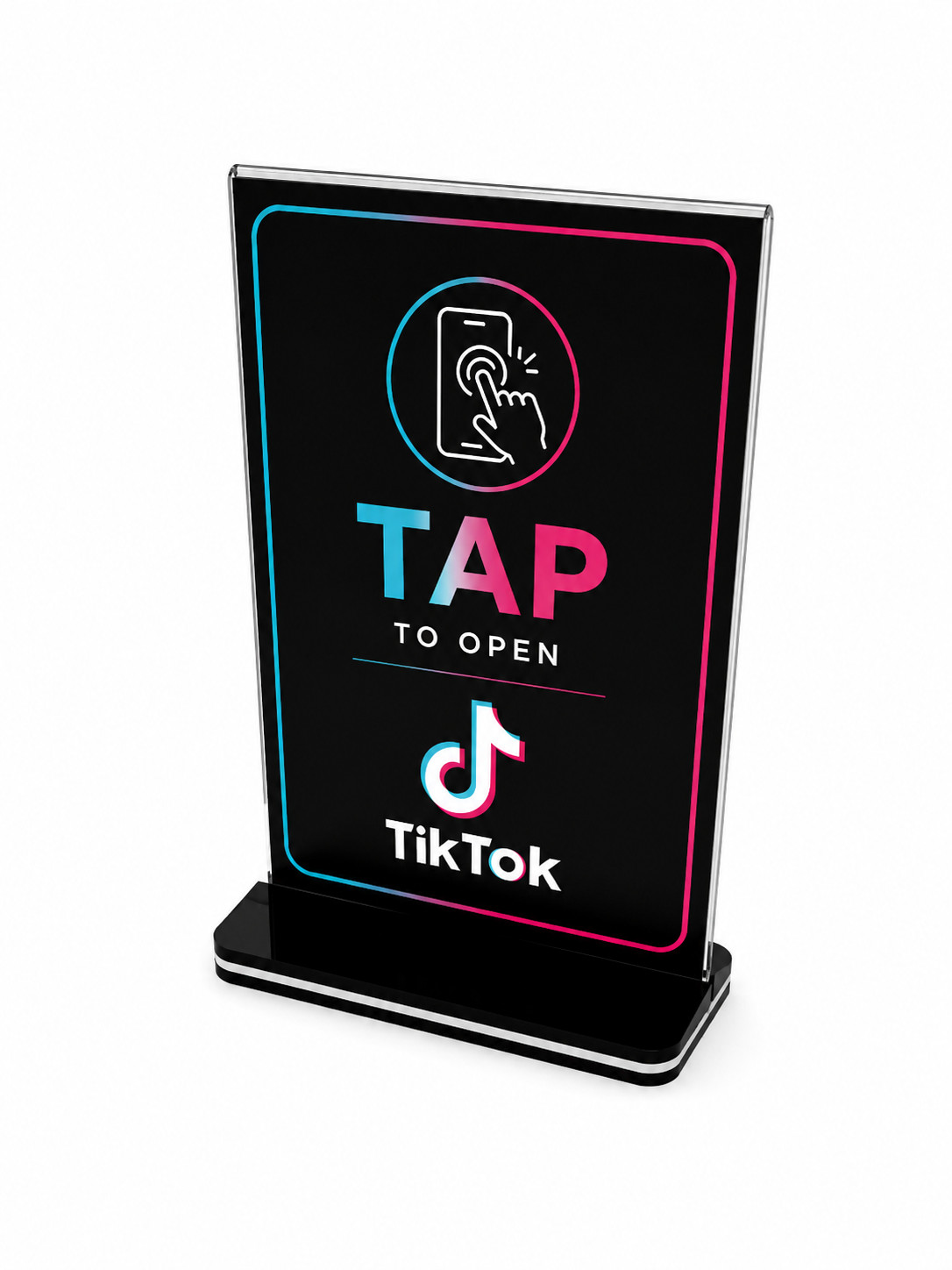 NFC Acrylic Business Sign Stand Tap to Open Reviews Social Media Menu Ntag213