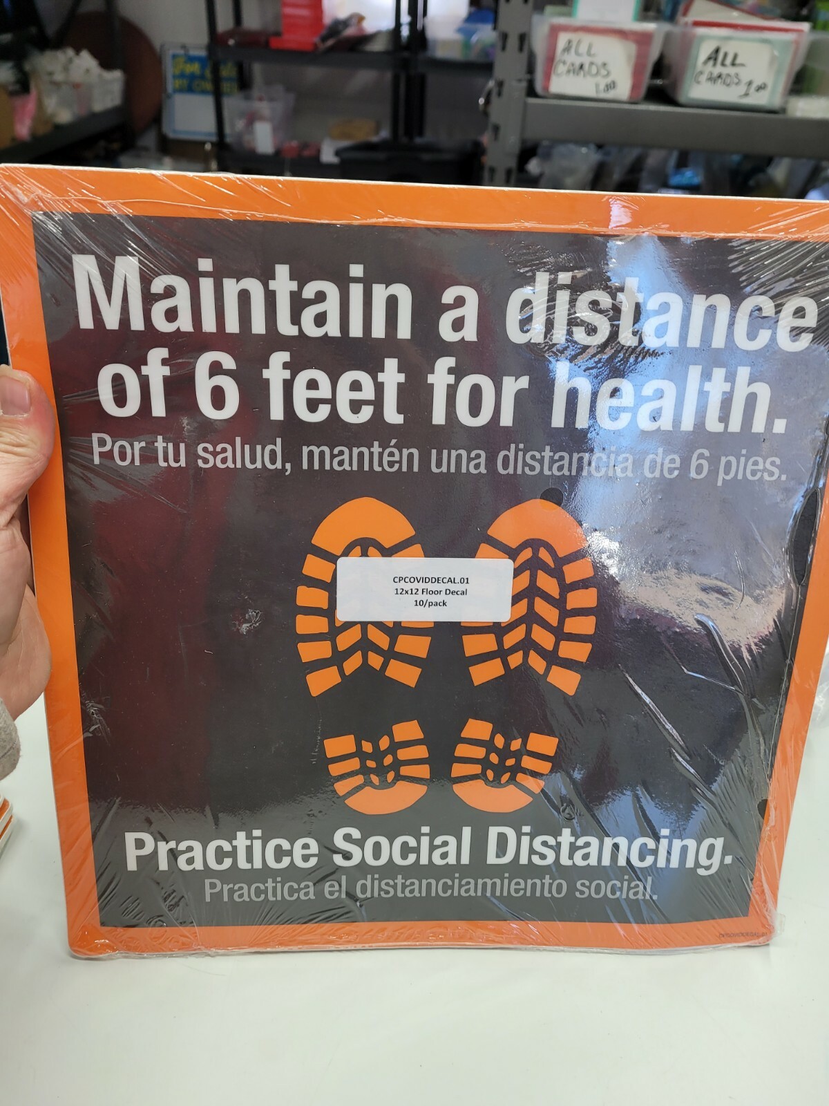 10pk 12×12 Social Distancing Floor Decals