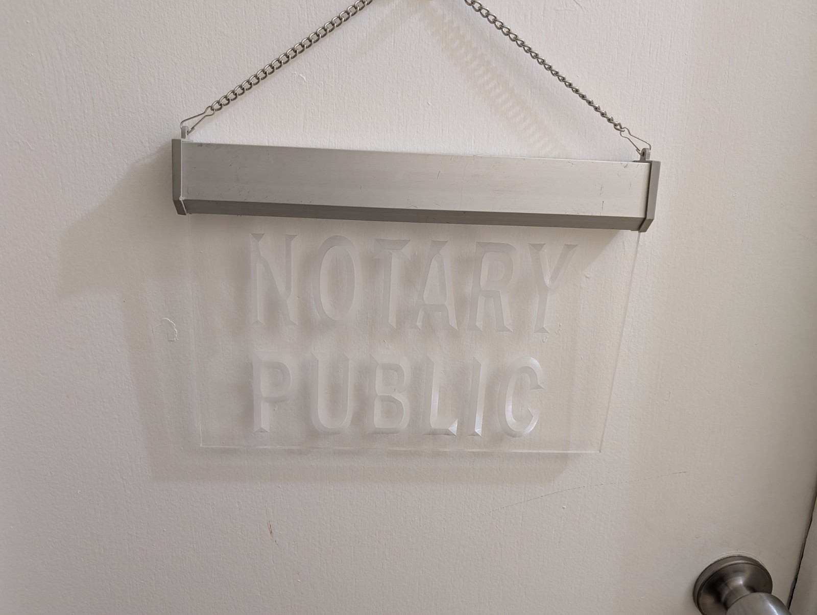 Notary Public Illuminated Window Sign