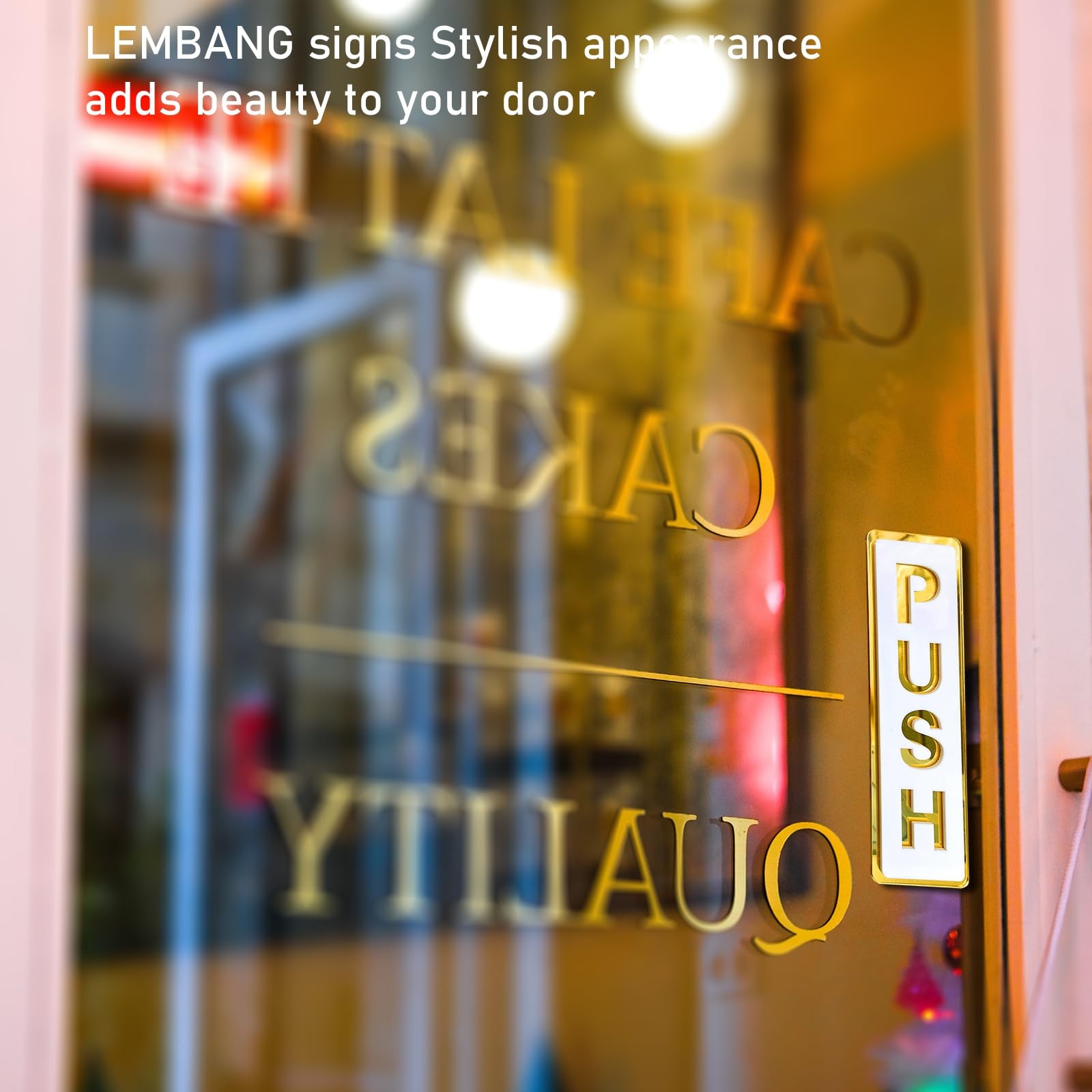 LEMBANG Push Pull Door Sign, Vertical,Double Layer Acrylic,Three-dimensional,…