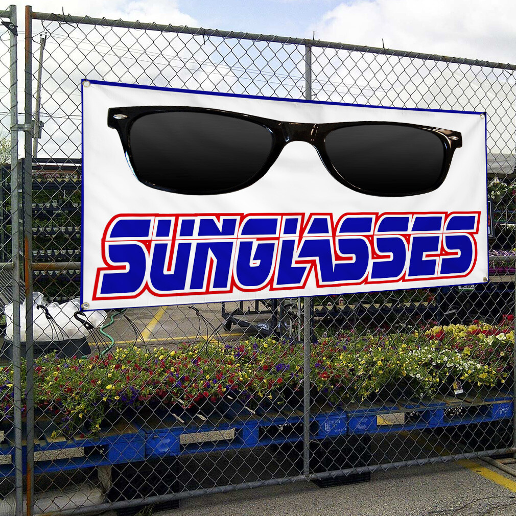 Vinyl Banner Multiple Sizes Sunglasses Weatherproof Industrial Yard Signs