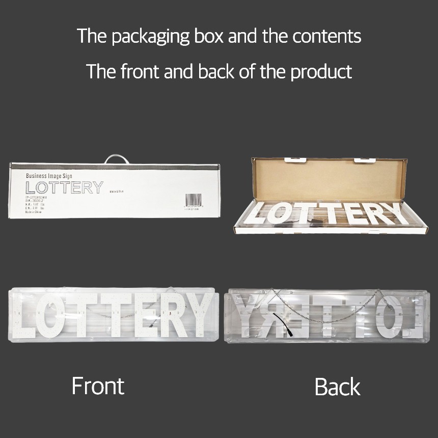 EPL Signs LOTTERY Blue LED Sign Business 7&Prime;x32&Prime; 1G On-Off Mode