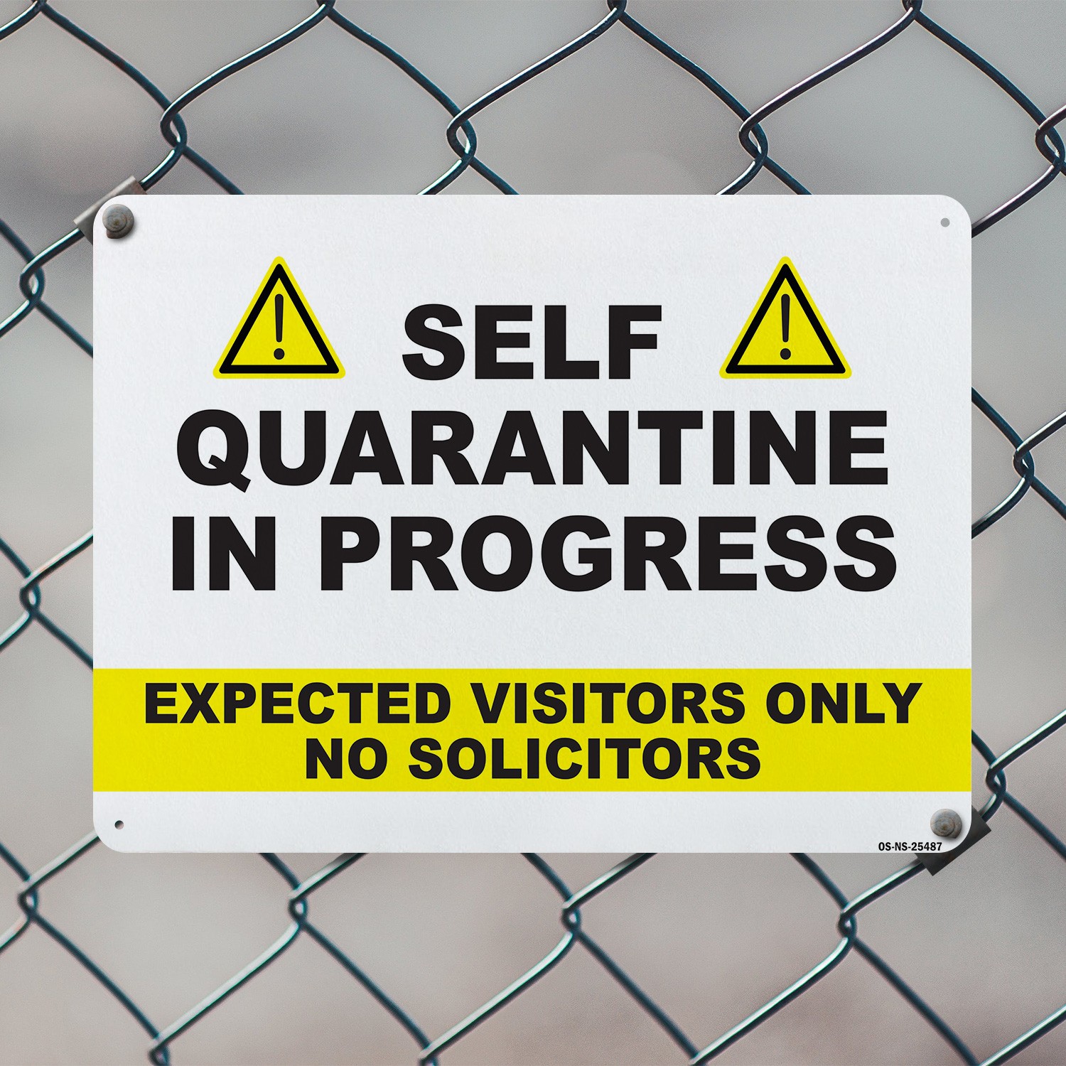 Self Quarantine In Progress No Solicitors Public Safety Sign, Decal 5 or 10 Pack